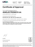 4C4 Електроникс ISO 9001, ISO 14001, ISO 45001, ISO 27001, ISO 50001